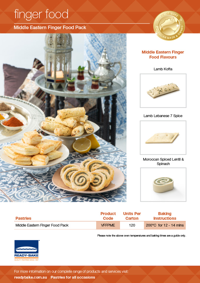 Middle Eastern Variety Finger Food Pack flyer